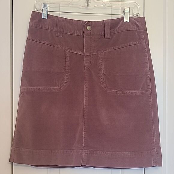 Athleta Drawstring Waist Soft Corduroy Velvet Skirt Pink Mauve Size 6 - Picture 1 of 10